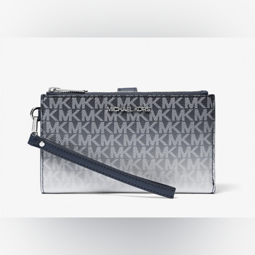 NEW Michael Kors Navy Blue Ombre Wristlet Wallet NWT